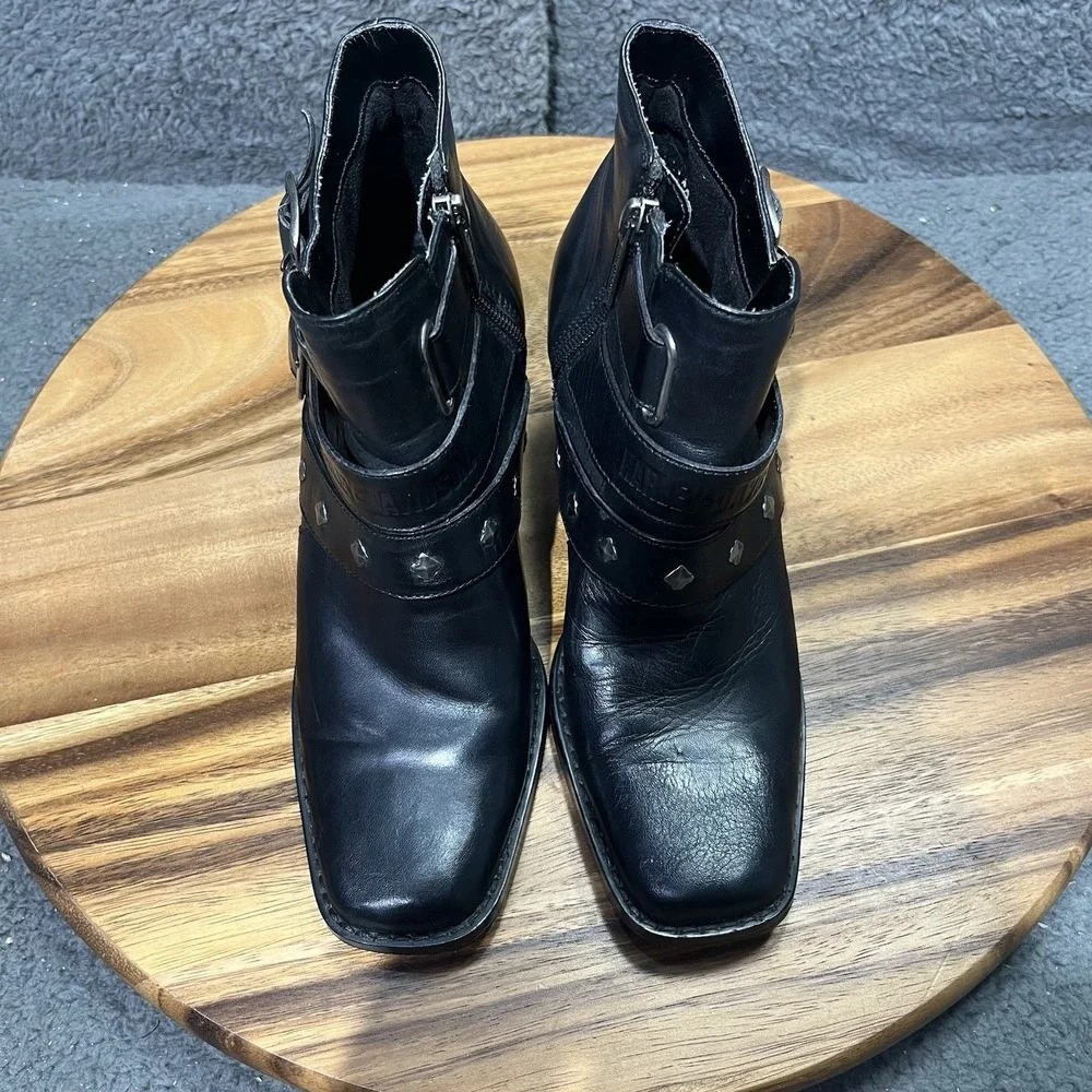 Harley-Davidson Bridgit Shootie Black 4-Inch Boots Inside Zipper D84507 Size 7 - Picture 12 of 13